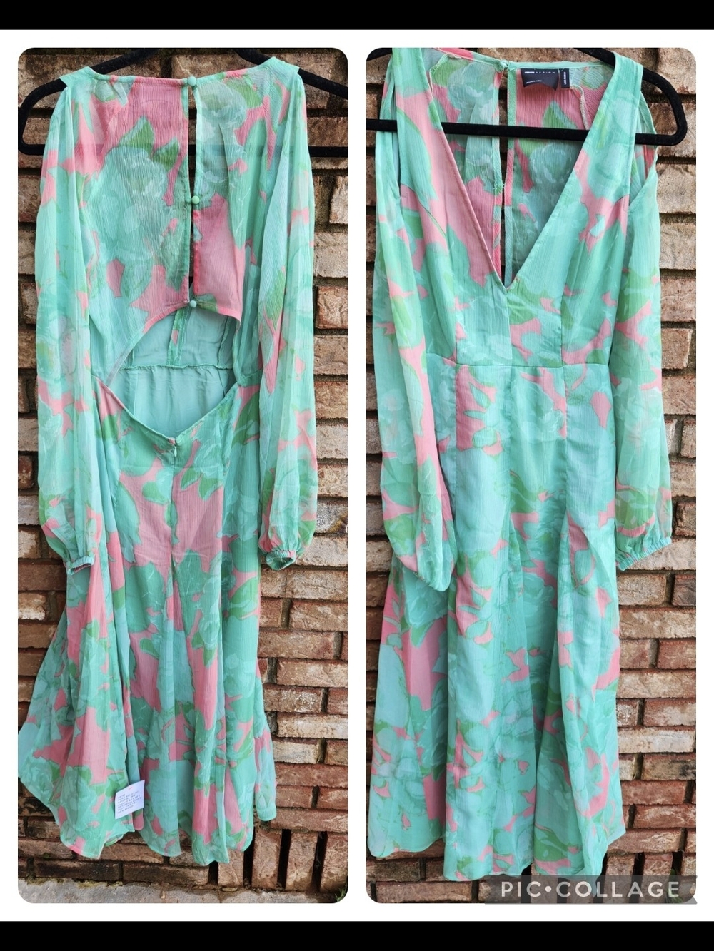 New Women's Nordstrom Designs Floral Long Cutout Maxi Dress, size 4